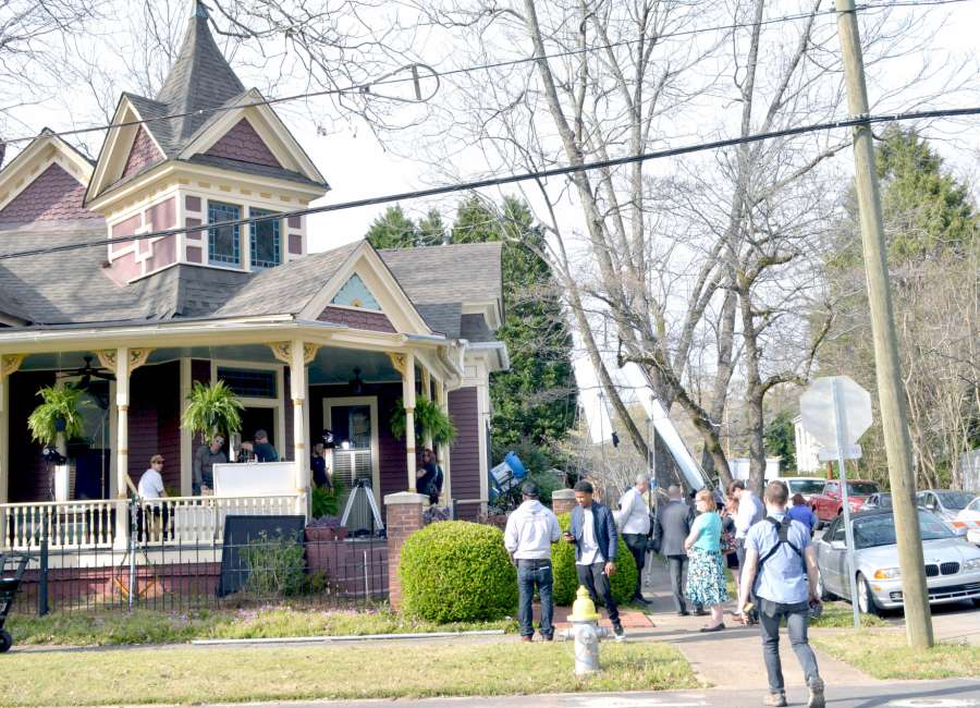 Two productions filming in downtown Newnan Wednesday