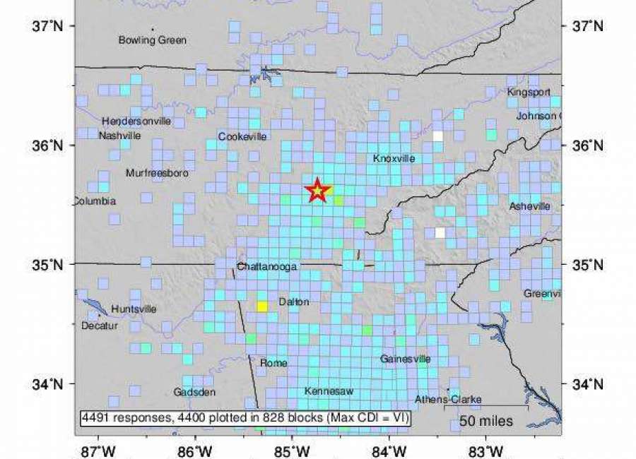 Magnitude 4.4 earthquake jolts Tennessee; felt in Atlanta