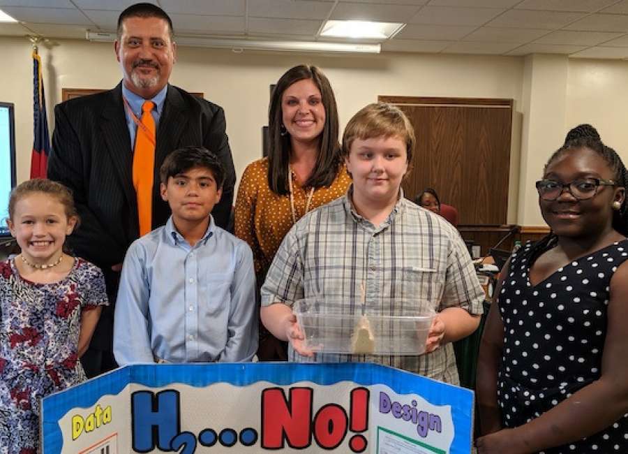 Atkinson students demonstrate class project to BOE