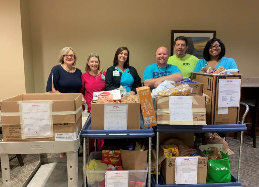 CTCA donates 430 pounds of food to Bridging the Gap