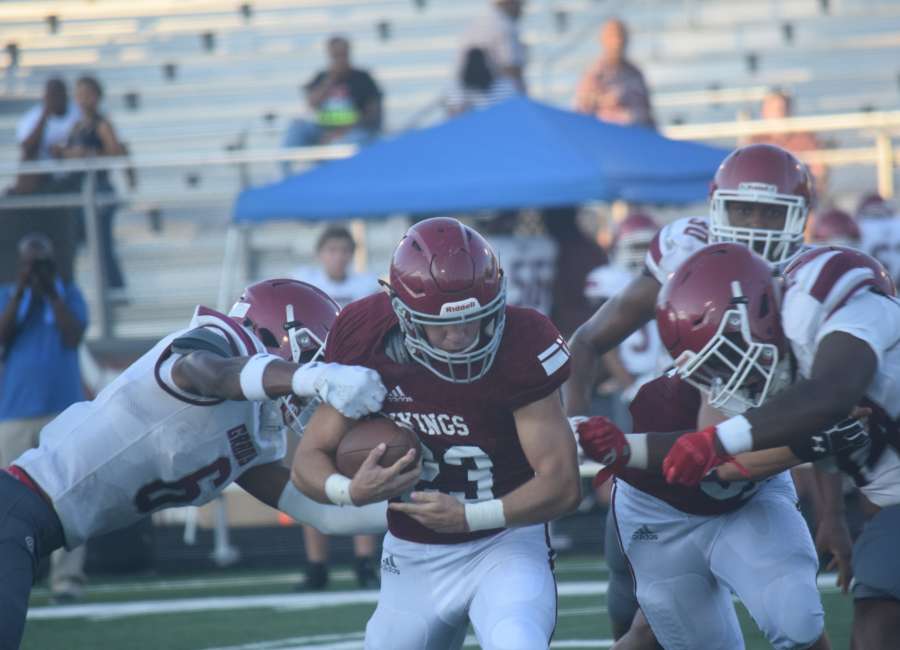 Local football teams hold scrimmages