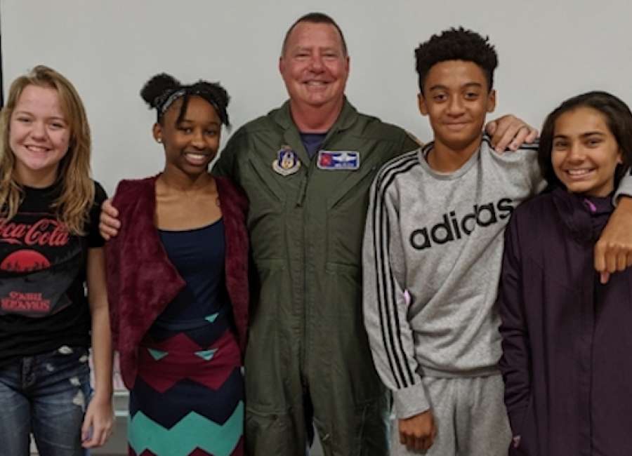 Veteran visits Carolyn Barron Montessori School