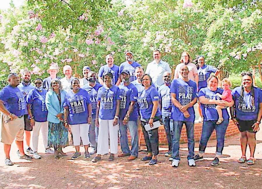 Coweta and Georgia community leaders pray for the nation in downtown Newnan