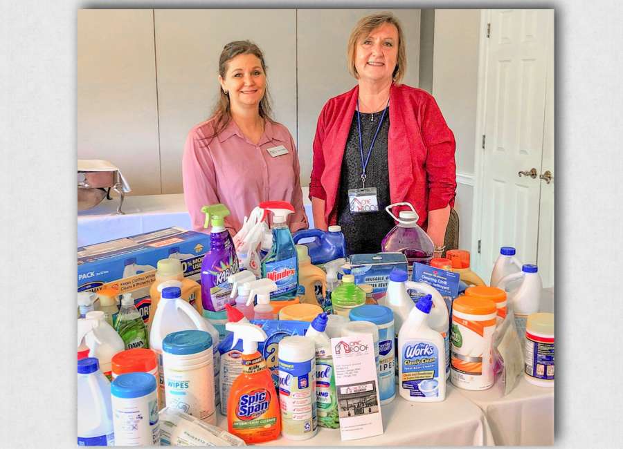 Coweta Kiwanis ‘showers’ The Lodge with needed cleaning supplies