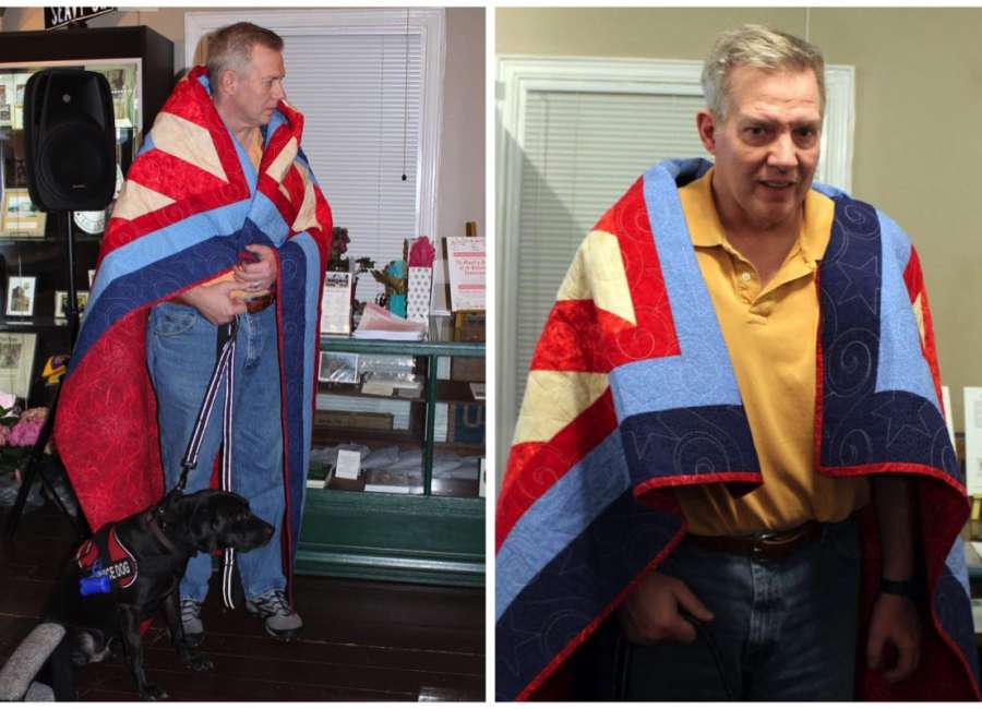 Coweta Quilts of Valor Award Quilt to Senoia Resident