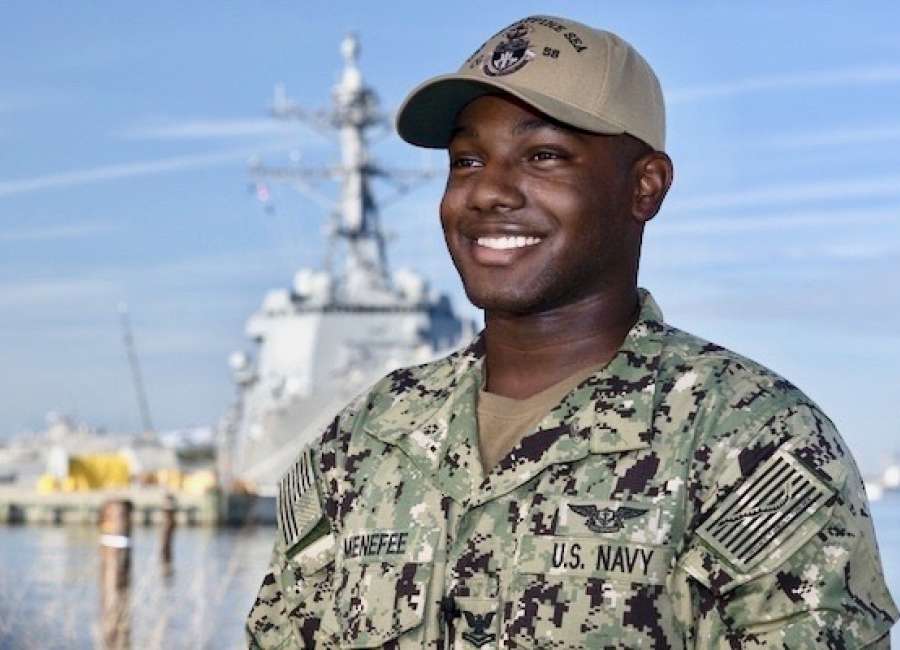 Menefee sends holiday greetings from Navy ship
