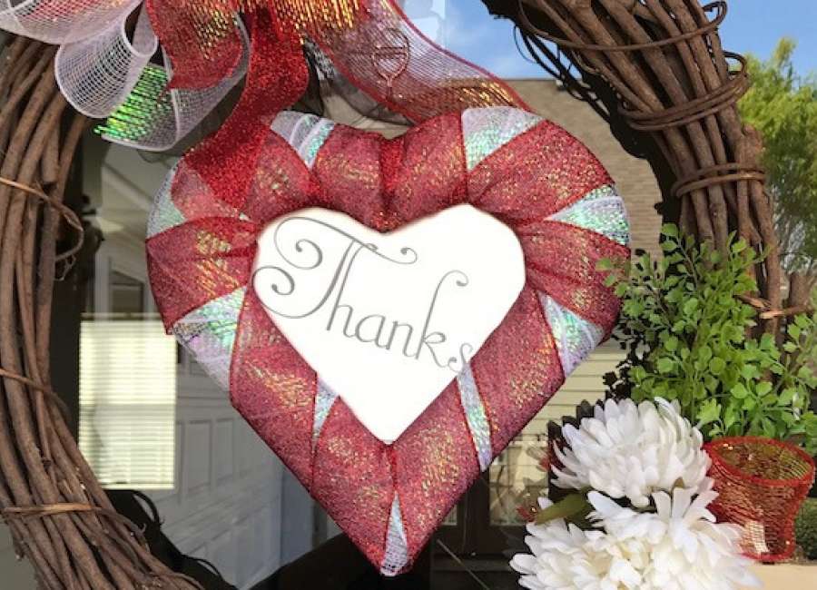 Neighborhood displays hearts for health care workers