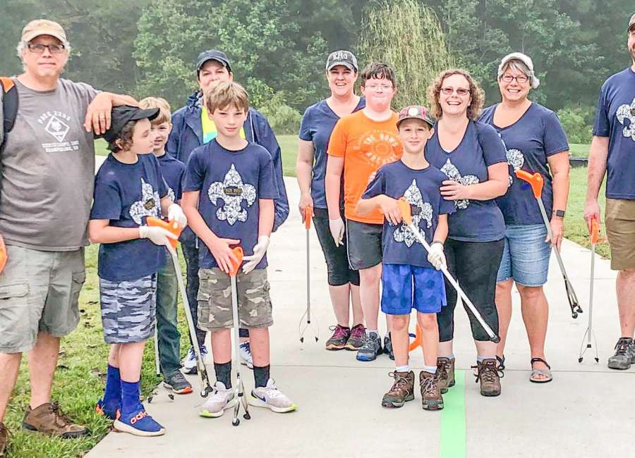 Scouts help clean local trails