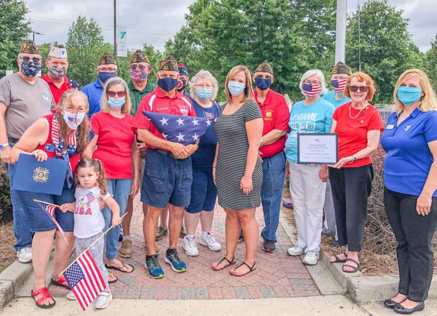 VFW Post 2667 presents new flag to YMCA