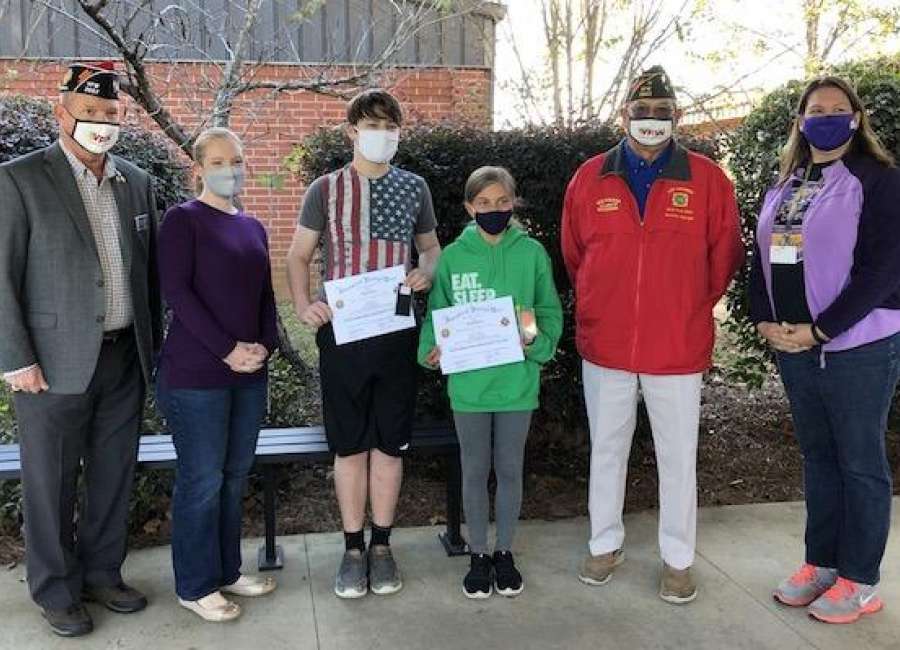 VFW recognizes essay winners at ECMS