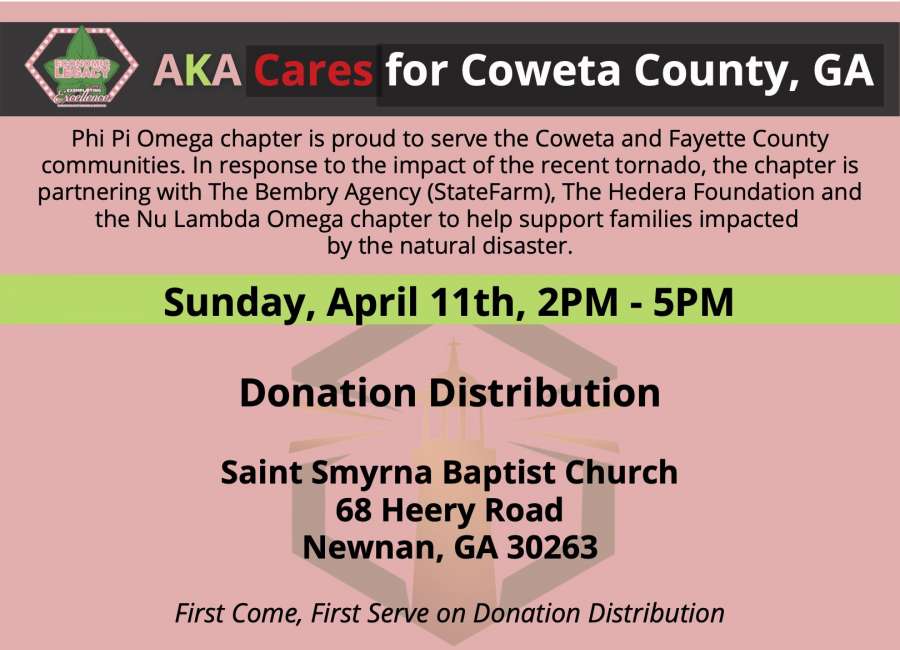 Alpha Kappa Alpha, Phi Pi Omega donate items for tornado victims