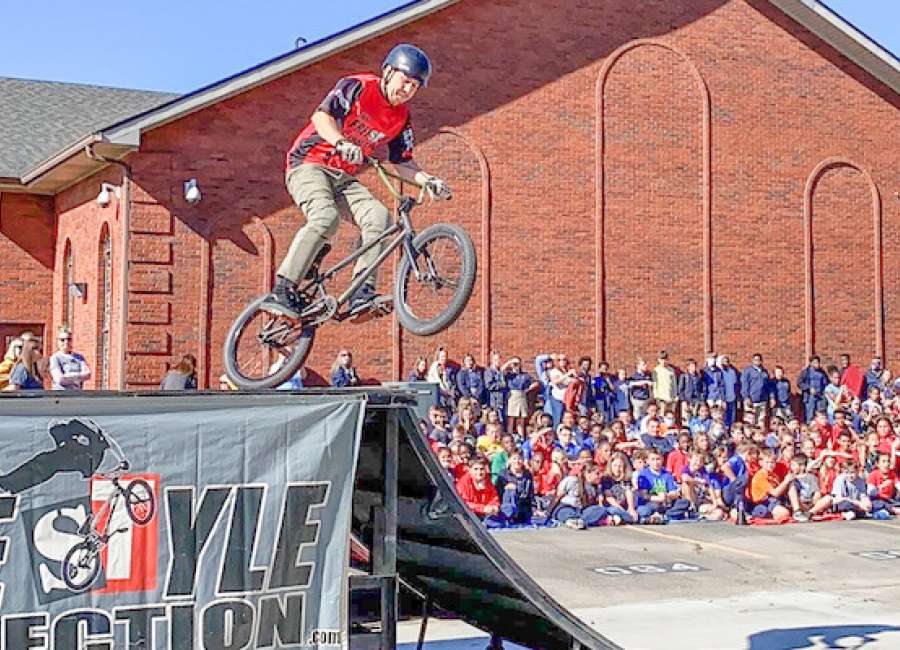 Coweta Charter Academy holds BMX assembly