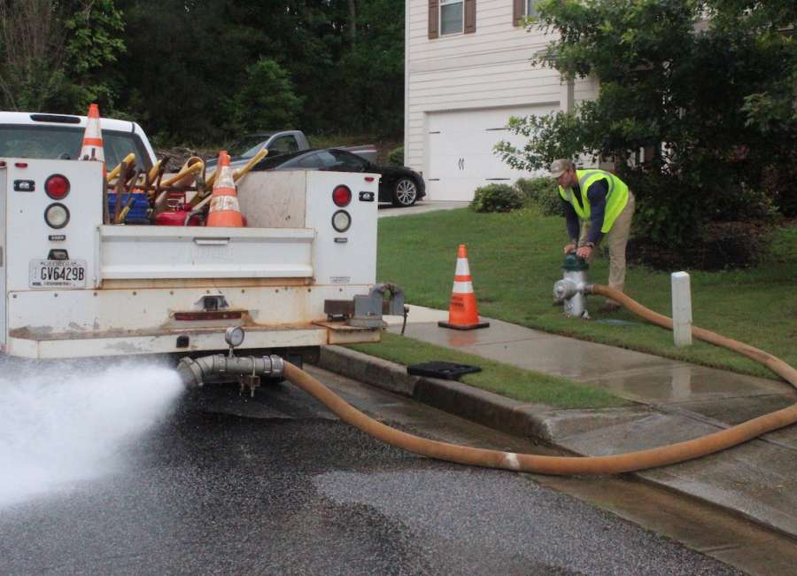 Fire hydrants flushed for safety, cleanliness of drinking water