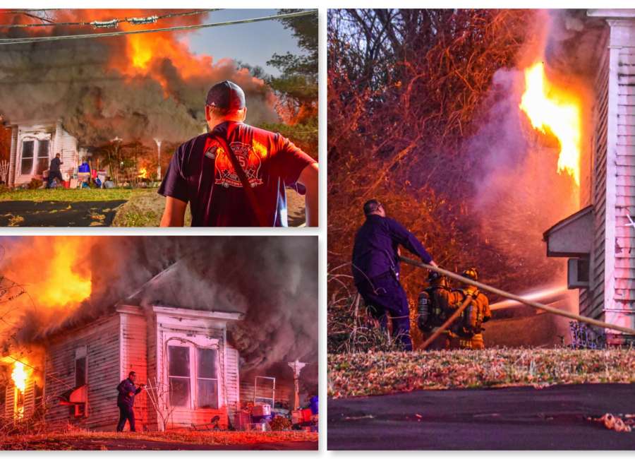 Firefighters battle East Broad blaze