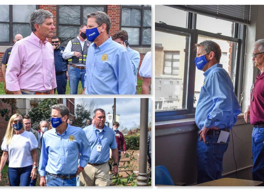 Gov. Kemp tours Newnan High School, offers assistance