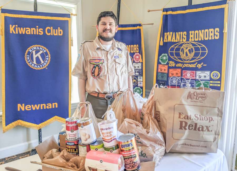 Kiwanian spearheads canned food drive
