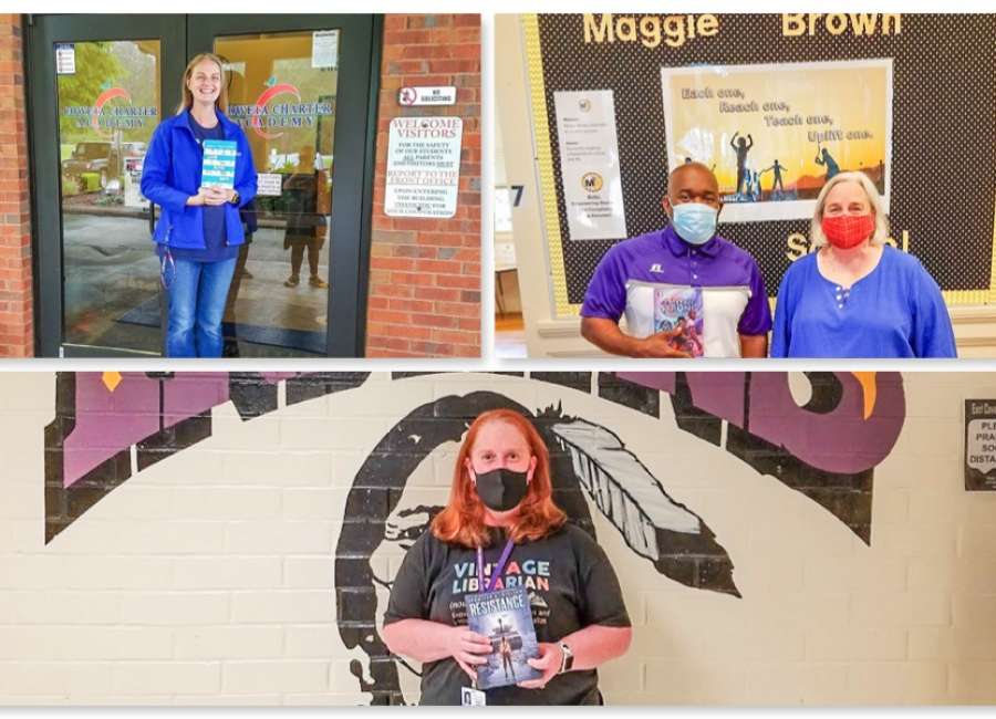 Library foundation presents books to Coweta middle schools