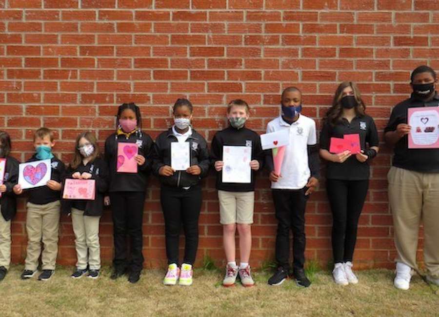 Odyssey students make Valentine’s Day cards for seniors