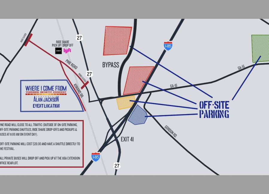 Offsite parking plans announced for Alan Jackson concert