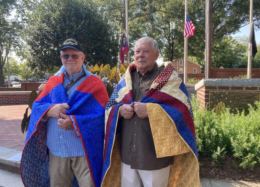 Quilts of Valor presented at Veterans Memorial Park