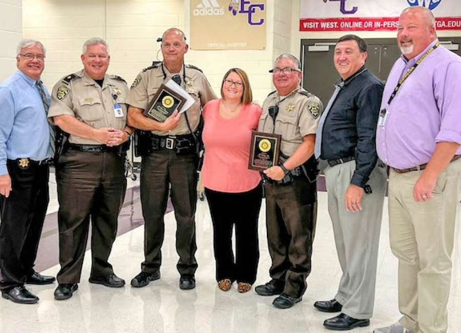East Coweta High School SROs Meadows, Ison honored