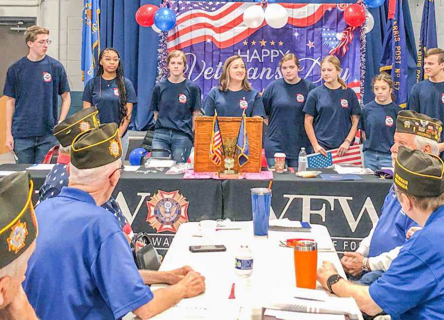 ECHS Student Ambassadors visit VFW Post 2667 Meeting