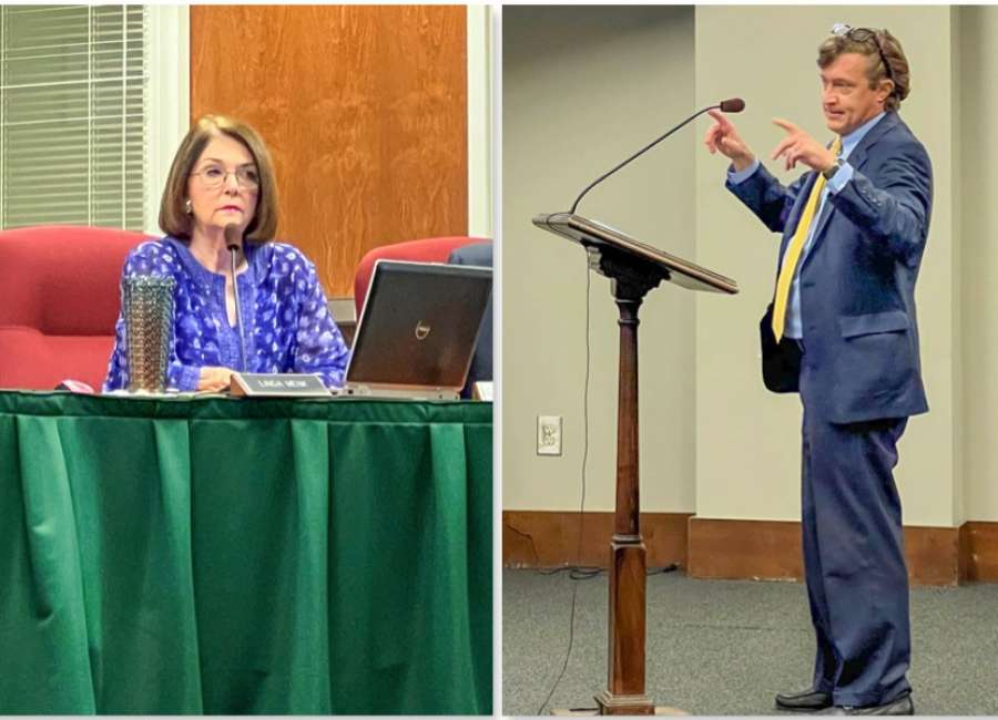 Menk argues law, policy with school board attorney