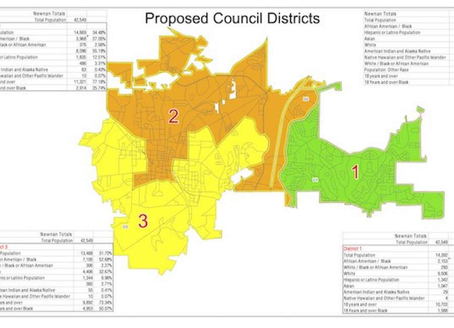 Newnan reviews voting districts, not adopted yet